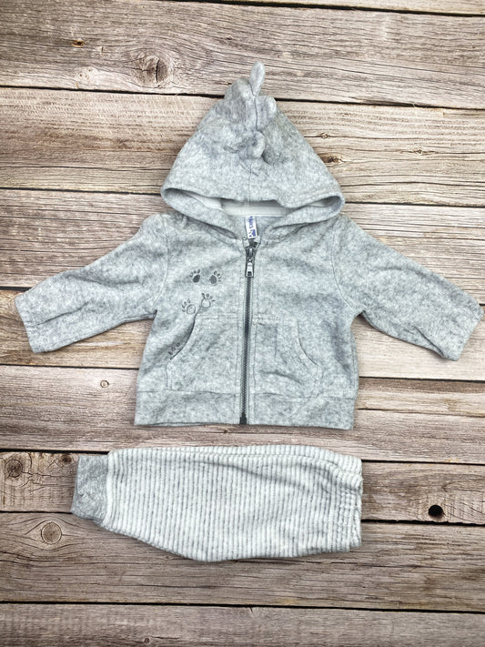 Set felpa con zip e cappuccio e pantalone