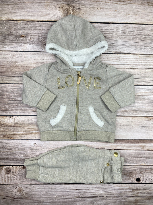 Set felpa con zip e cappuccio e pantalone