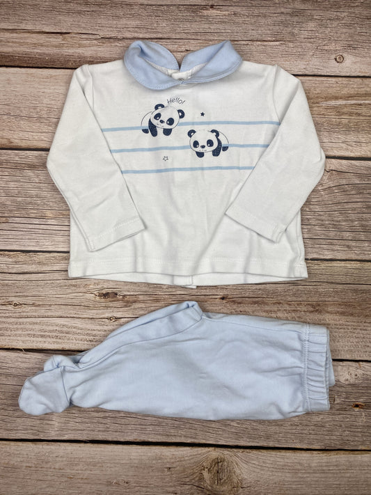 Set t-shirt manica lunga e pantalone con piedini