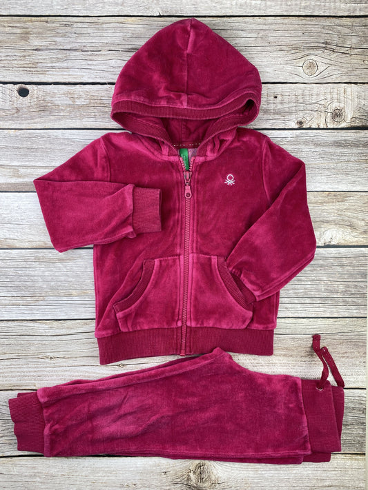 Set felpa con zip e cappuccio e pantalone