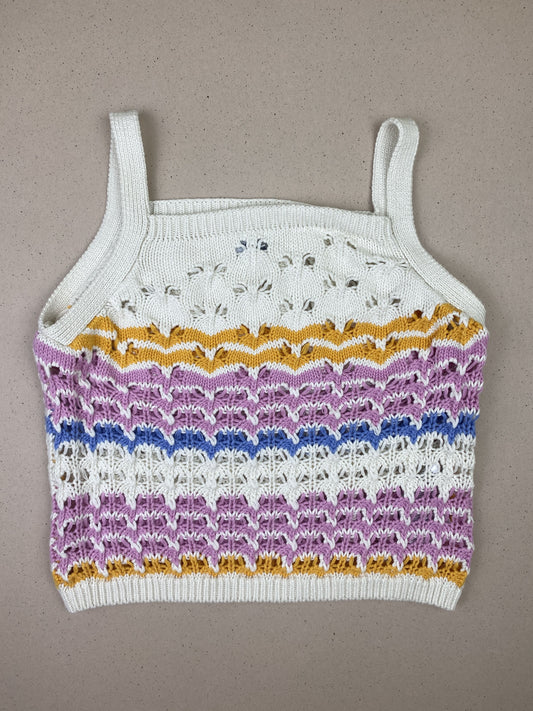 T-shirt senza manica in maglia di cotone