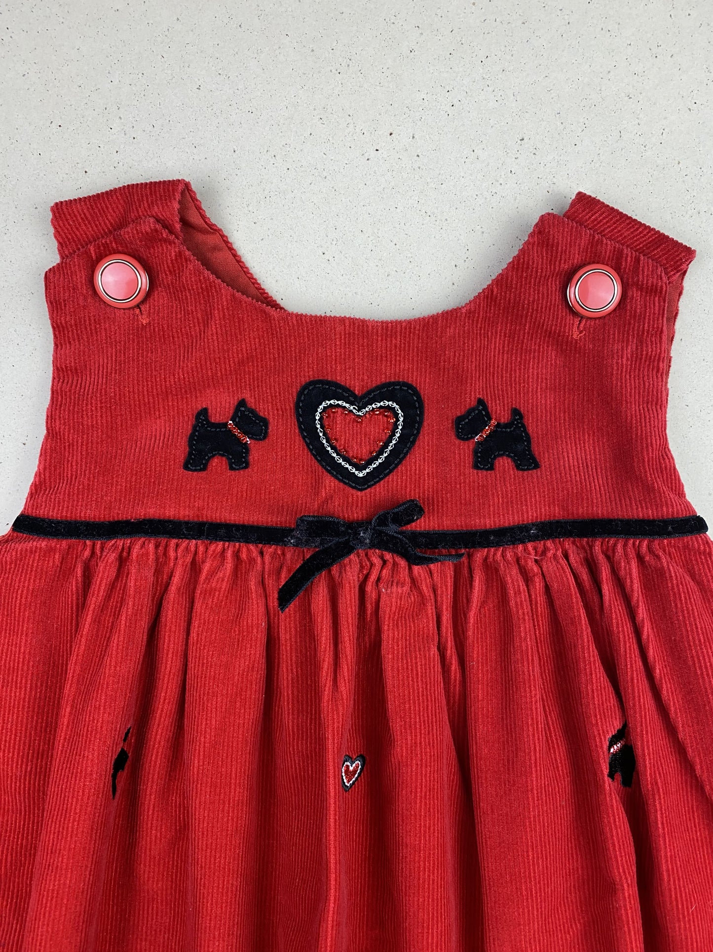 Vestito senza manica in velluto a coste