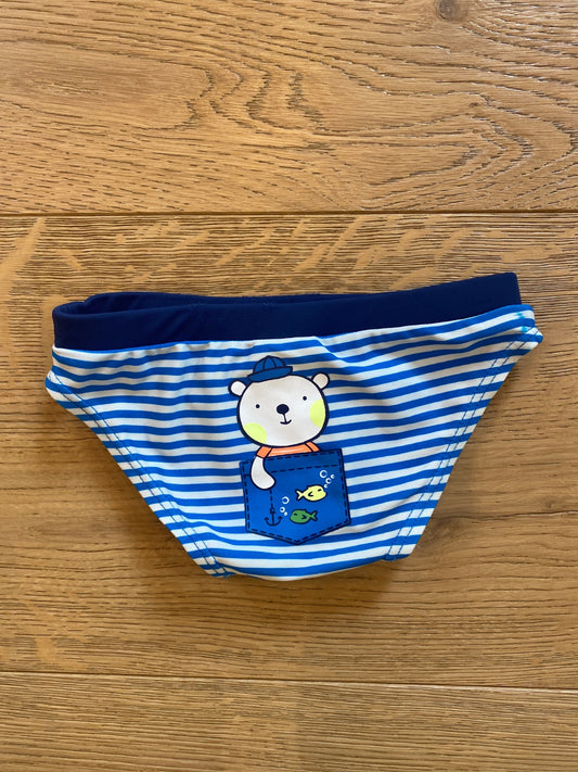 Slip da bagno a righe blu e bianche