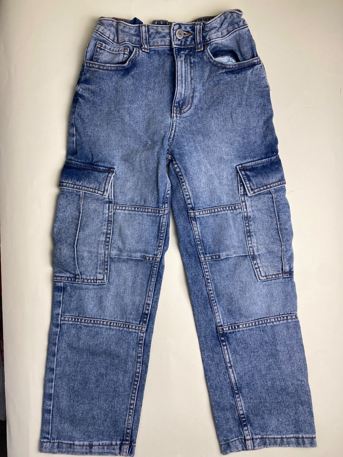 Jeans Cargo in Denim Lavato
