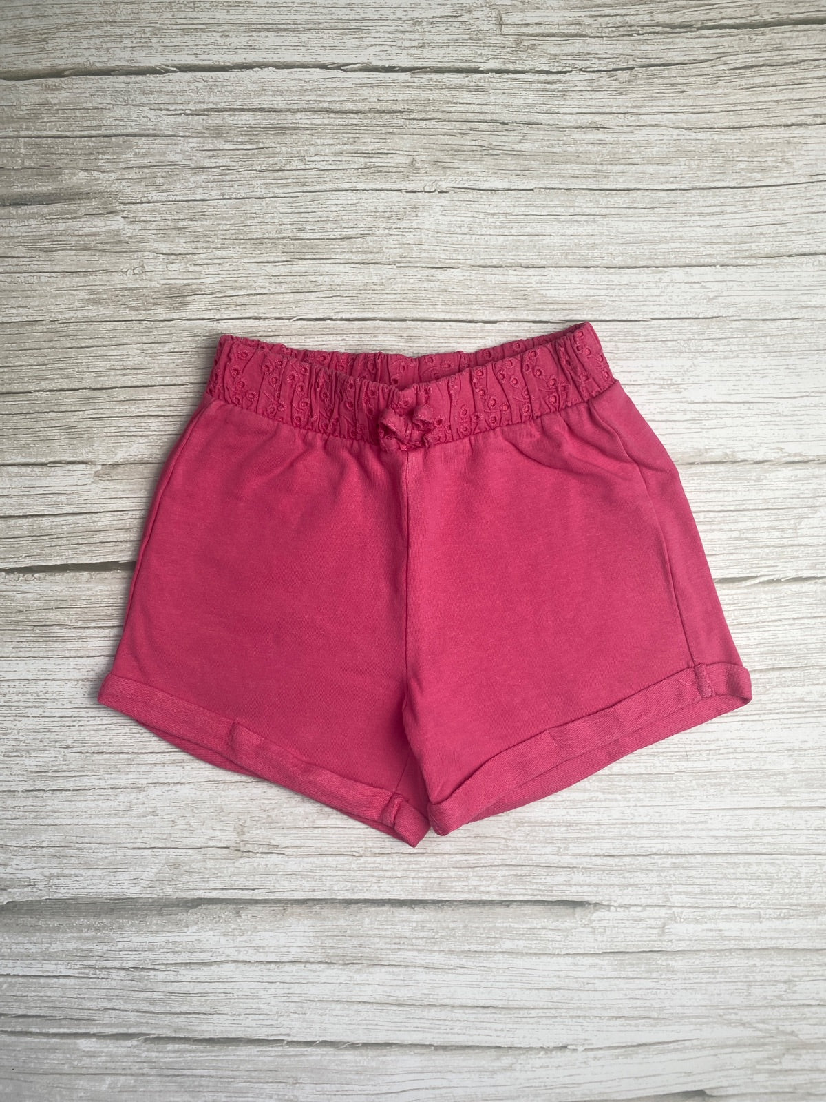 Shorts Bambina Fucsia con Elastico Ricamato