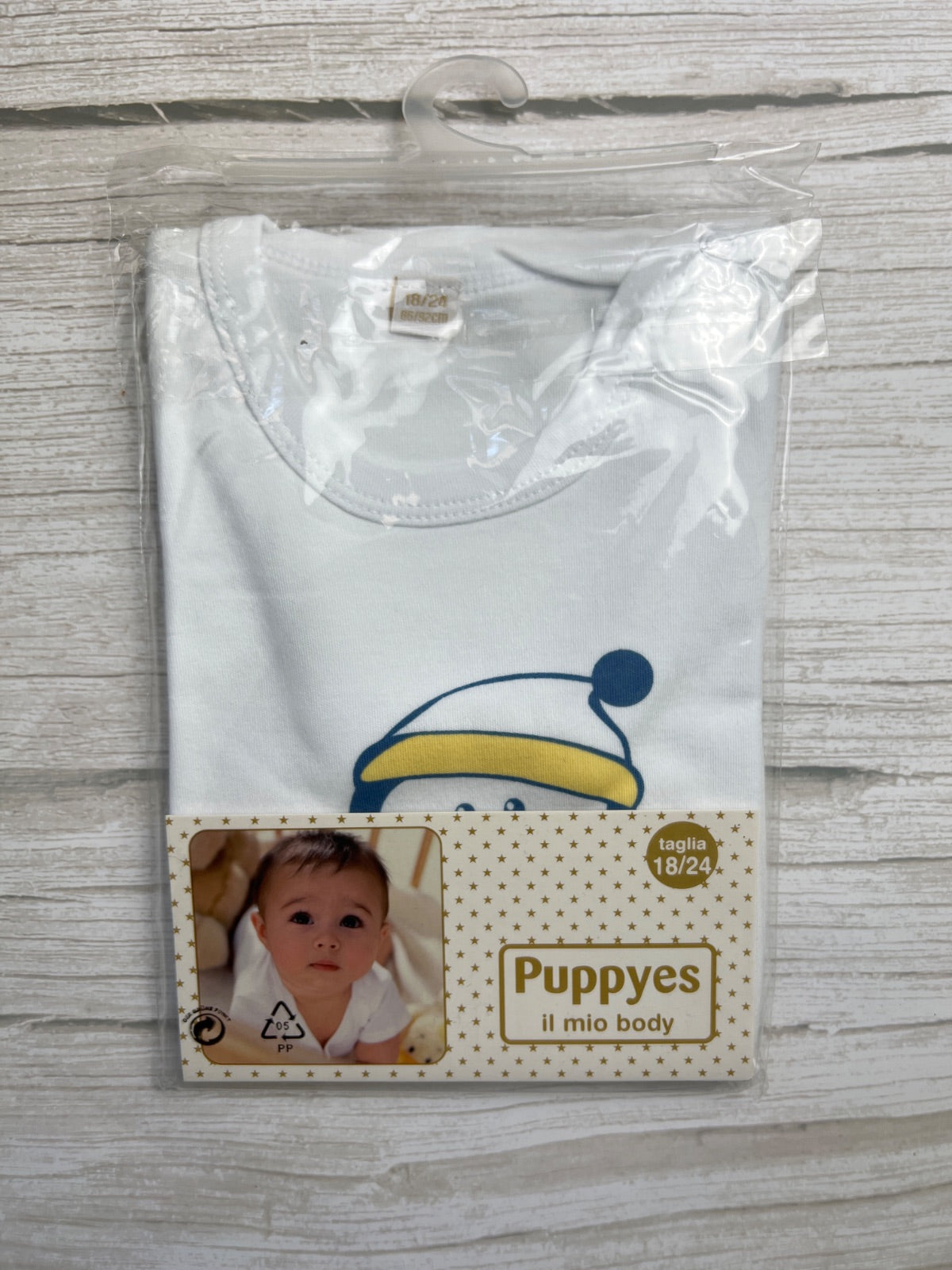 Body neonato bianco Puppyes con stampa