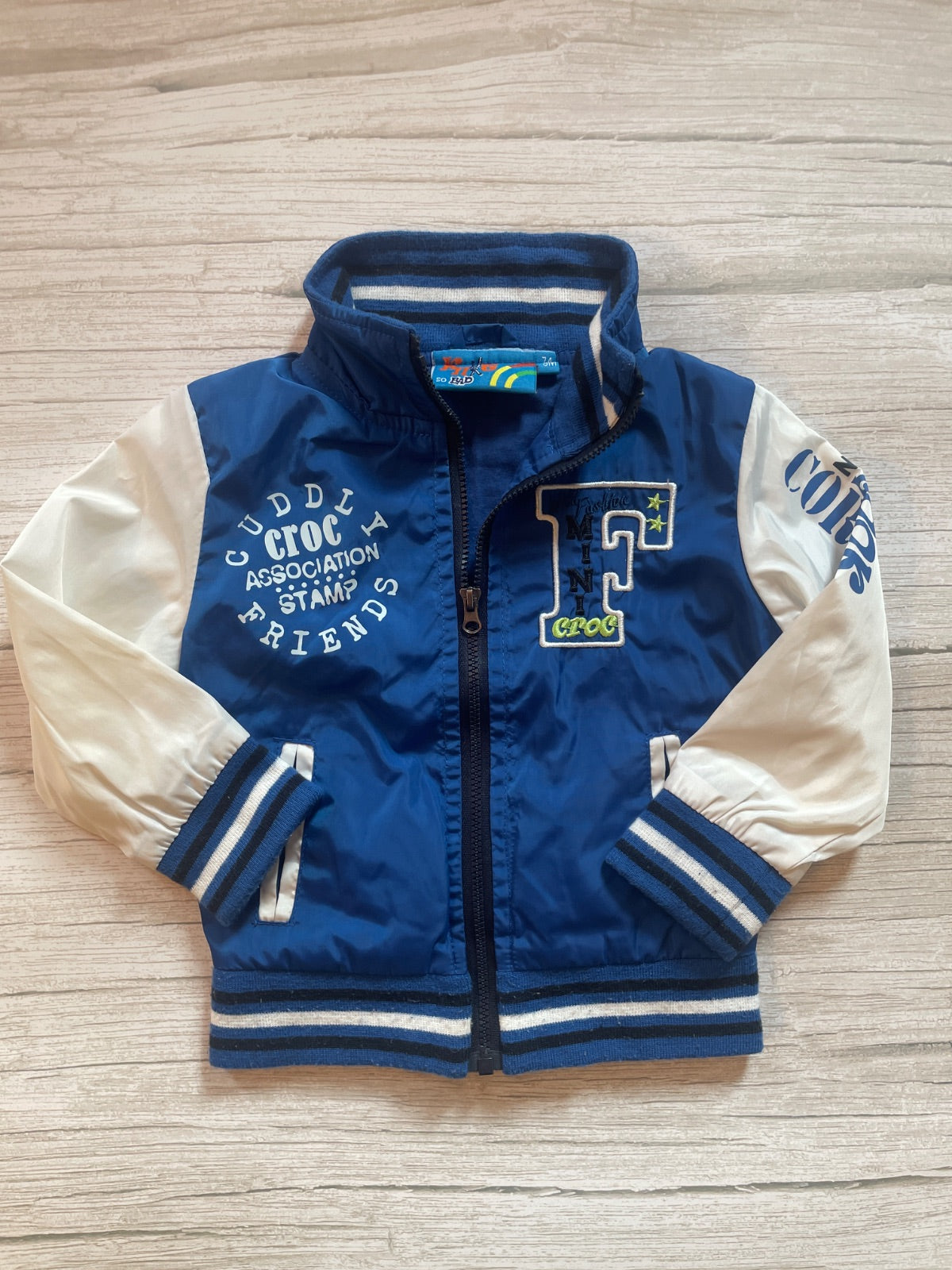 Giacca Bomber Bambino Cuddla Croc Blu e Bianca