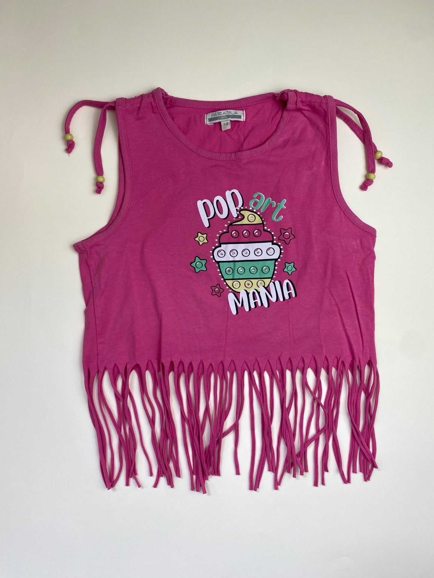 Top Bambina Fucsia con Frange