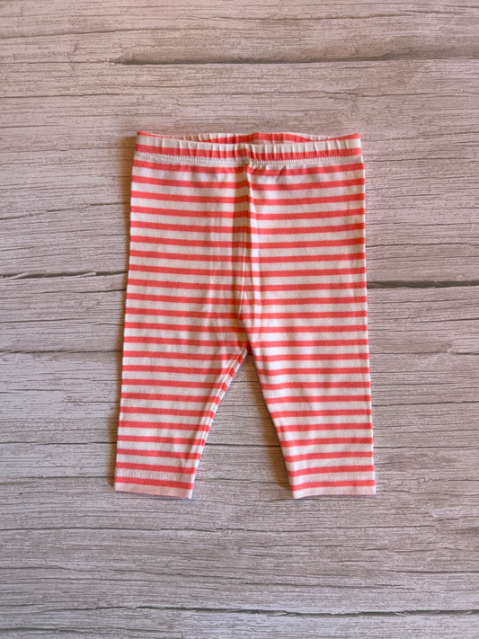 Leggings a righe bianche e corallo per neonato/bambino