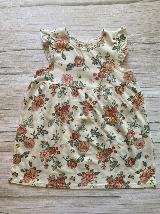 Vestito neonata floreale con rose e farfalle