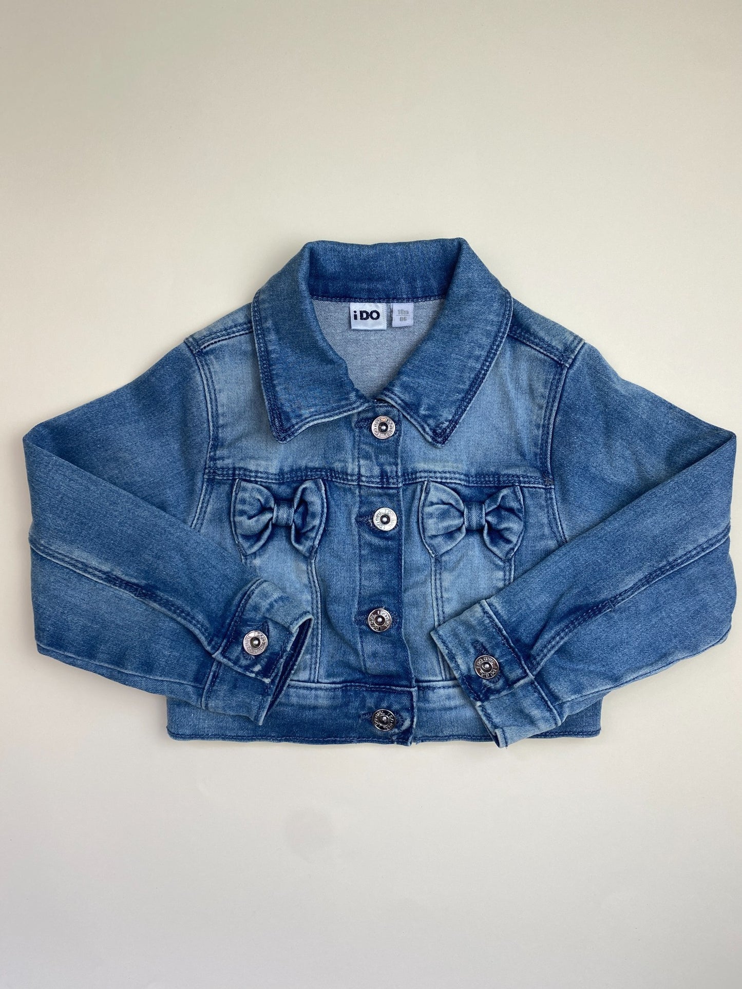 Giacca di jeans bambina con fiocchi