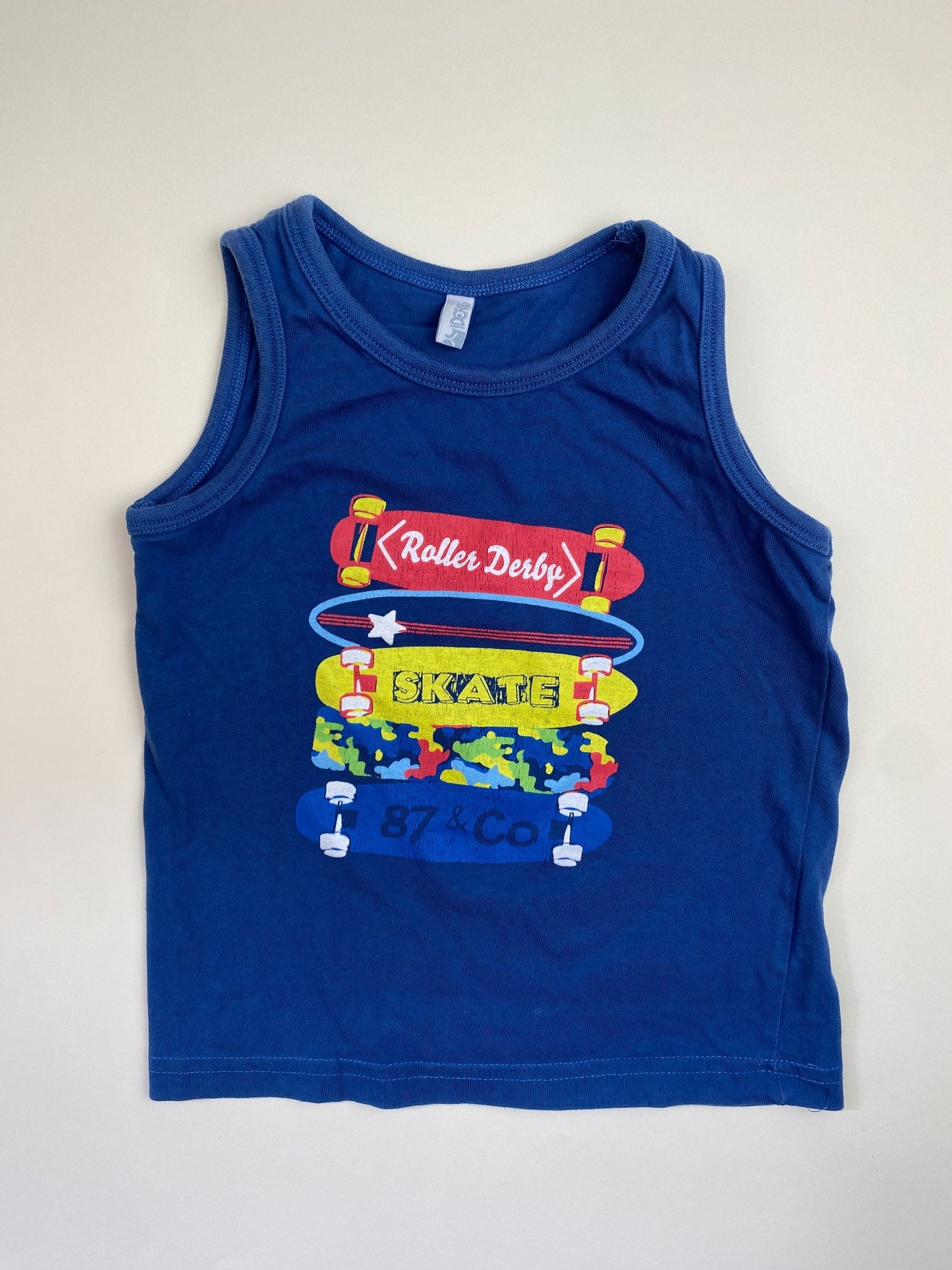 Canotta Bambino Blu con Stampa Skateboard