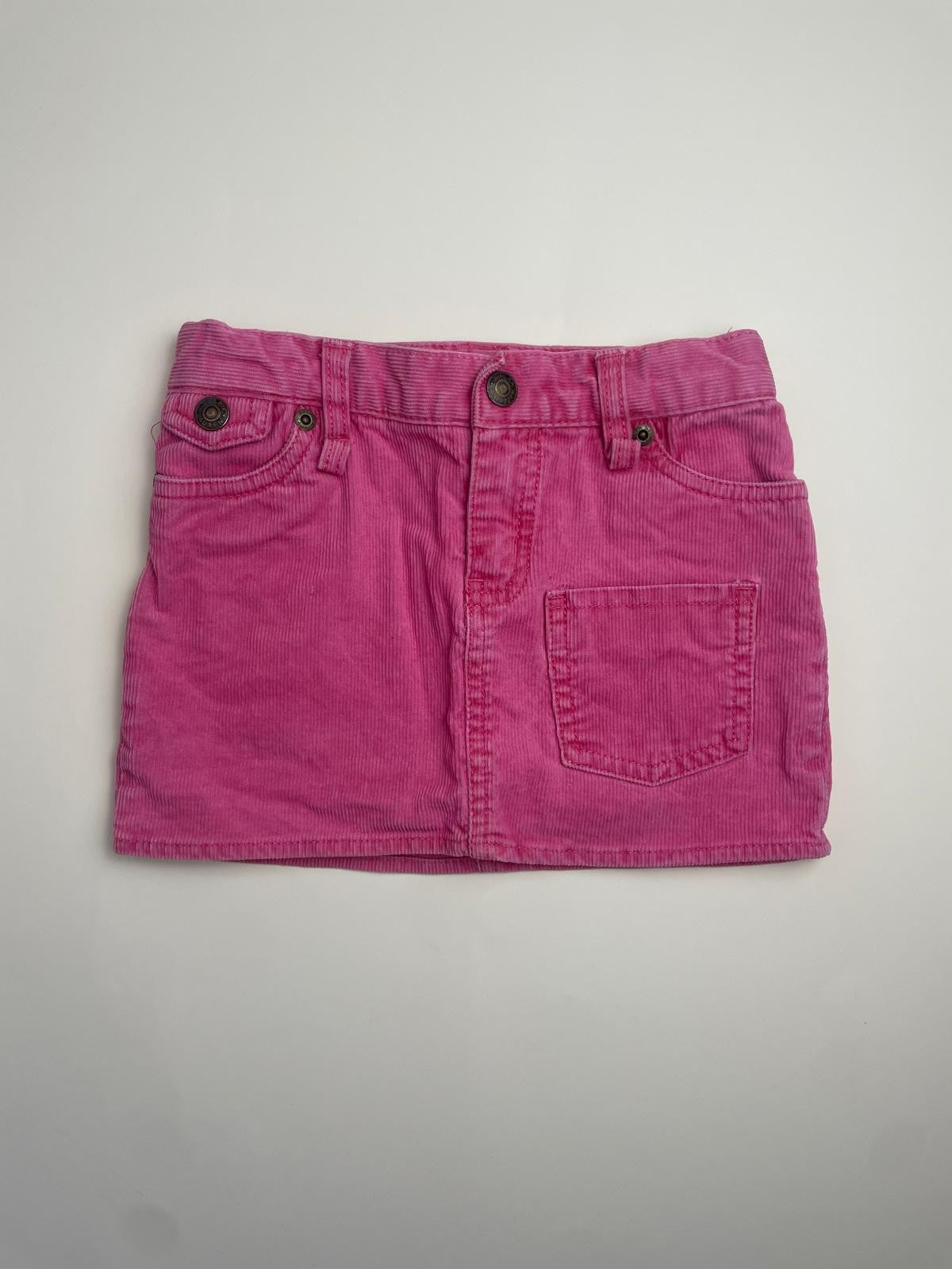 Gonna corta in velluto a costine fucsia