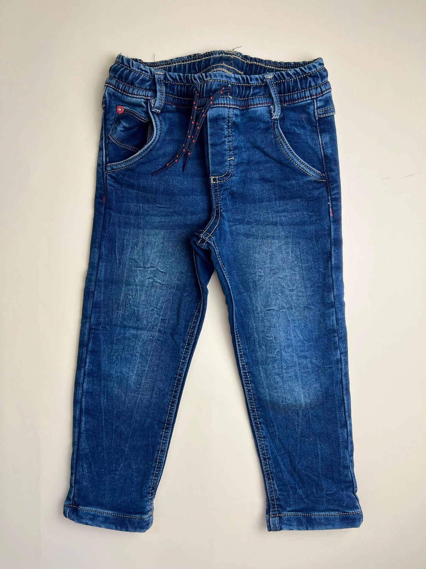 Jeans Blu per Bambino con Elastico in Vita
