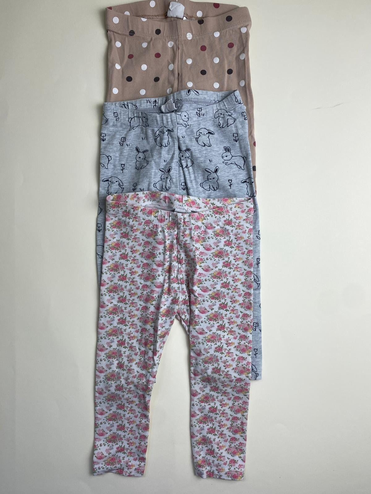 Set 3 Leggings Bambina con Fantasie Assortite