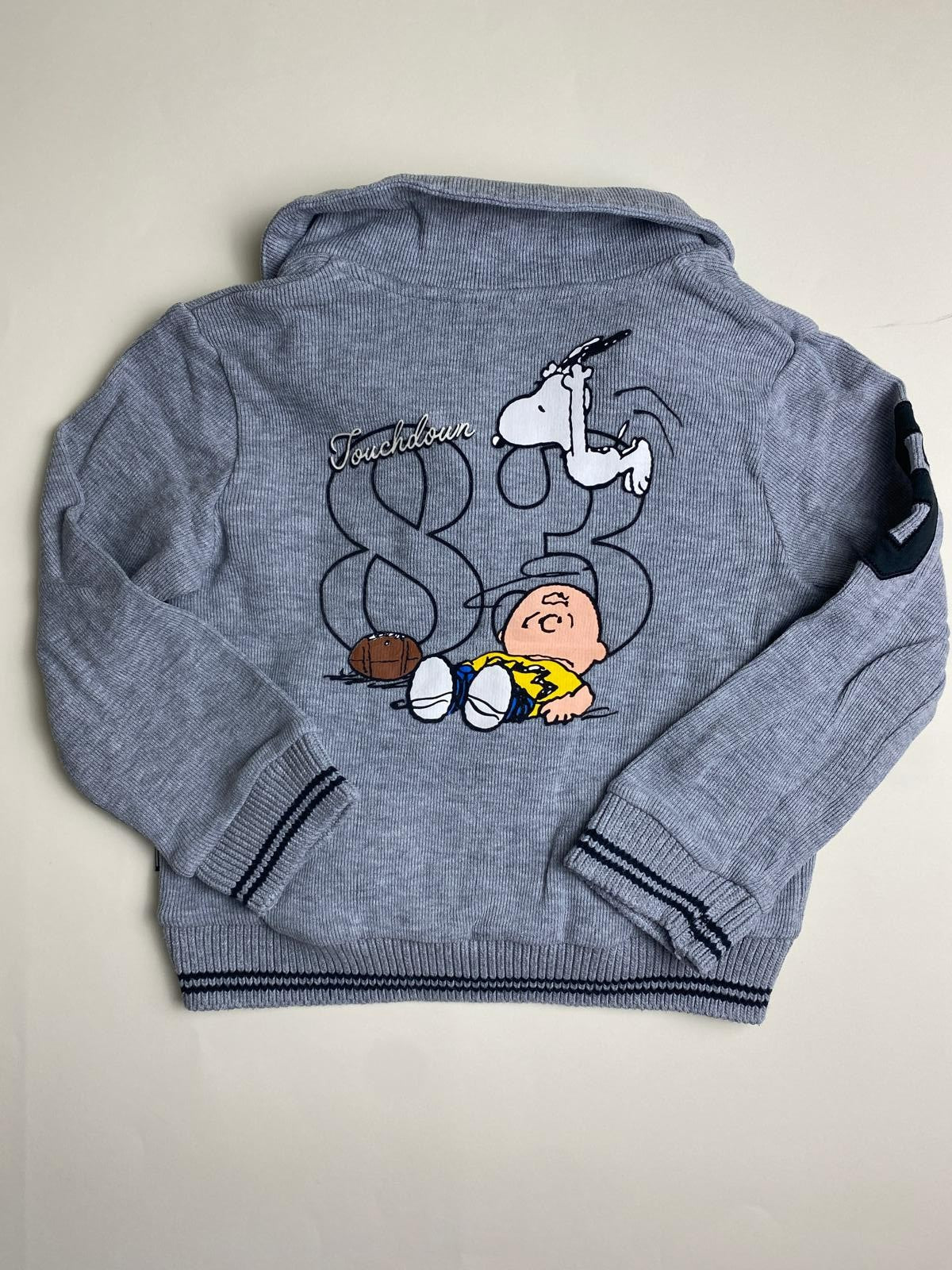 Cardigan Bambino Snoopy Grigio con Bottoni