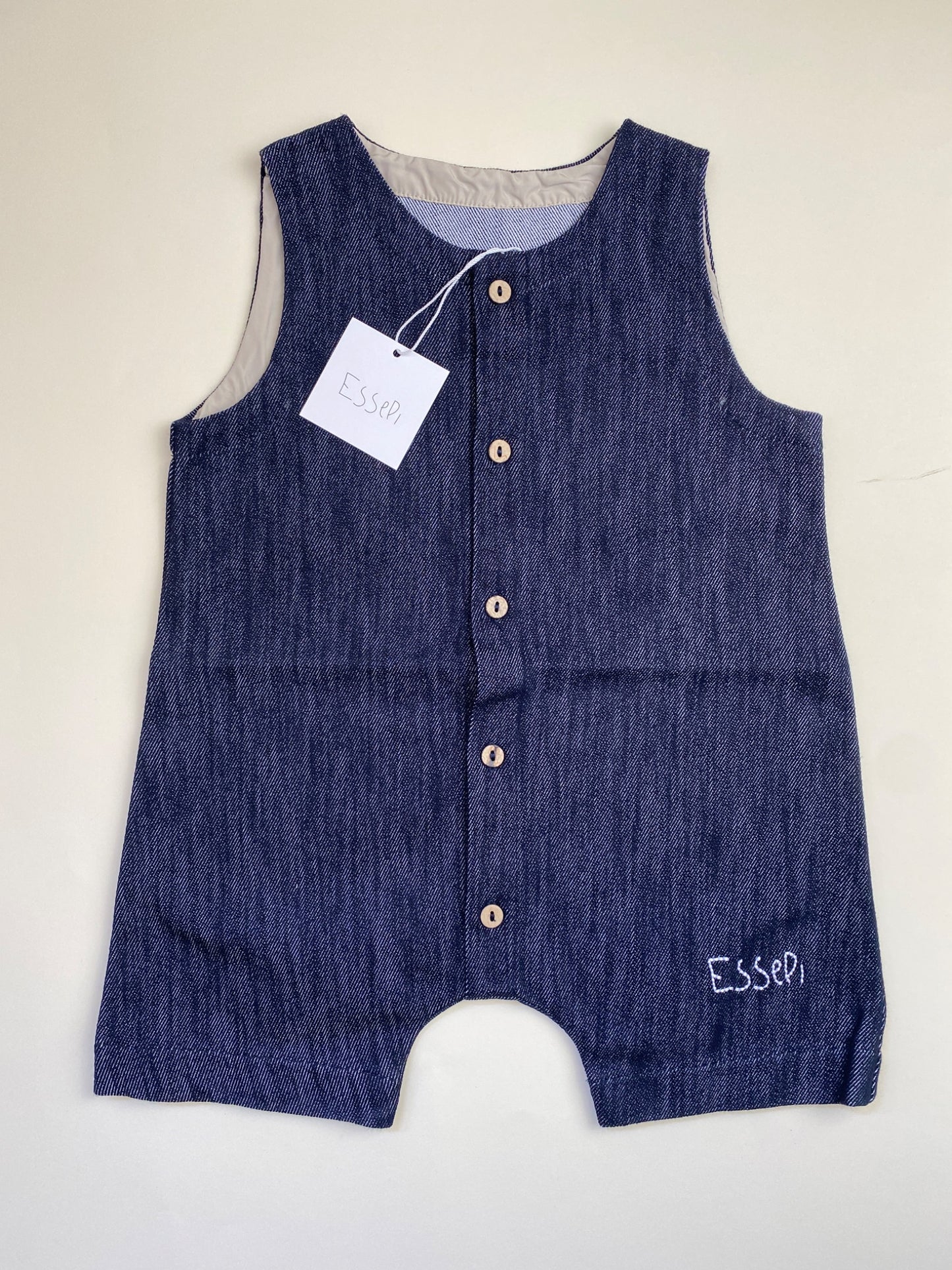 Tutina senza maniche in denim