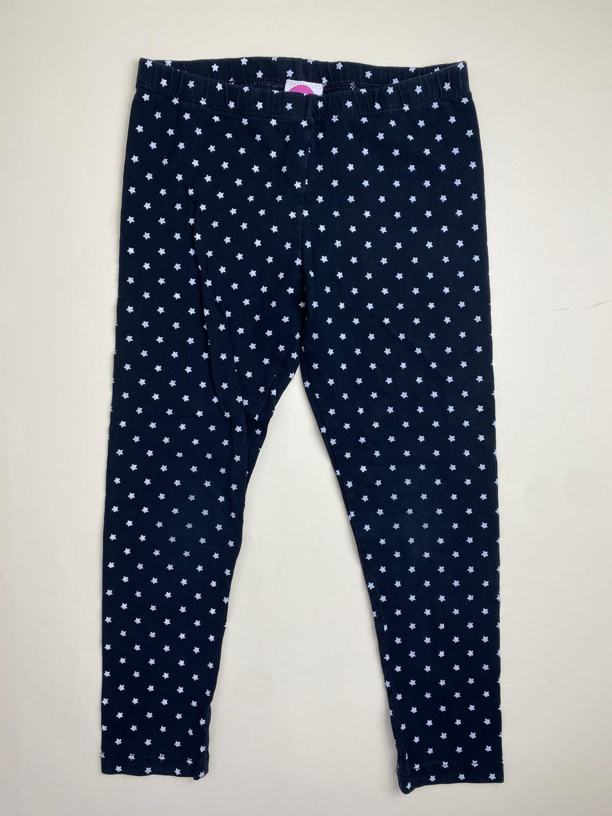 Leggings Bambina Blu Scuro con Stelle Bianche