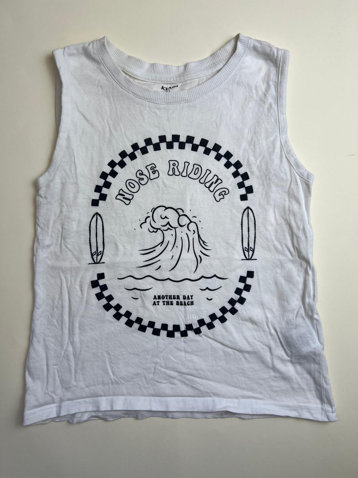 Canotta Bianca con Stampa Surf