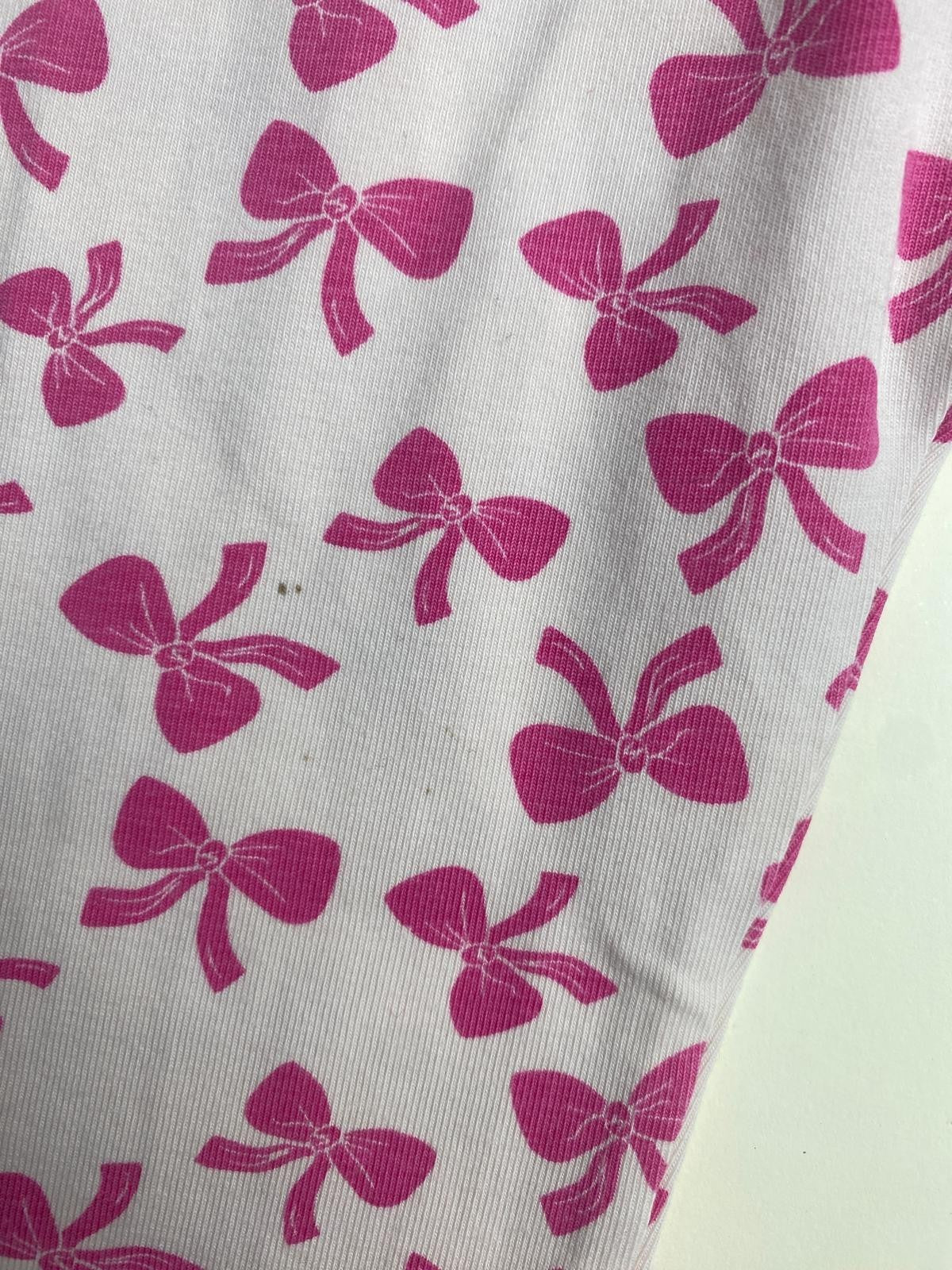 Leggings Bambina con Fantasia Fiocchi Rosa