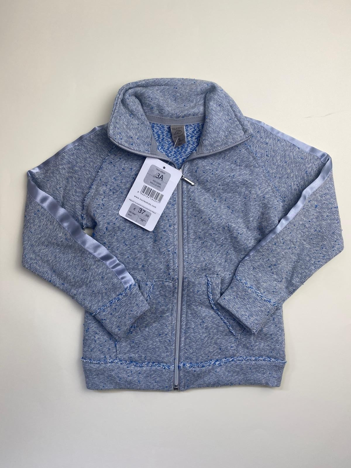 Cardigan Bambina Grigio/blu chiaro