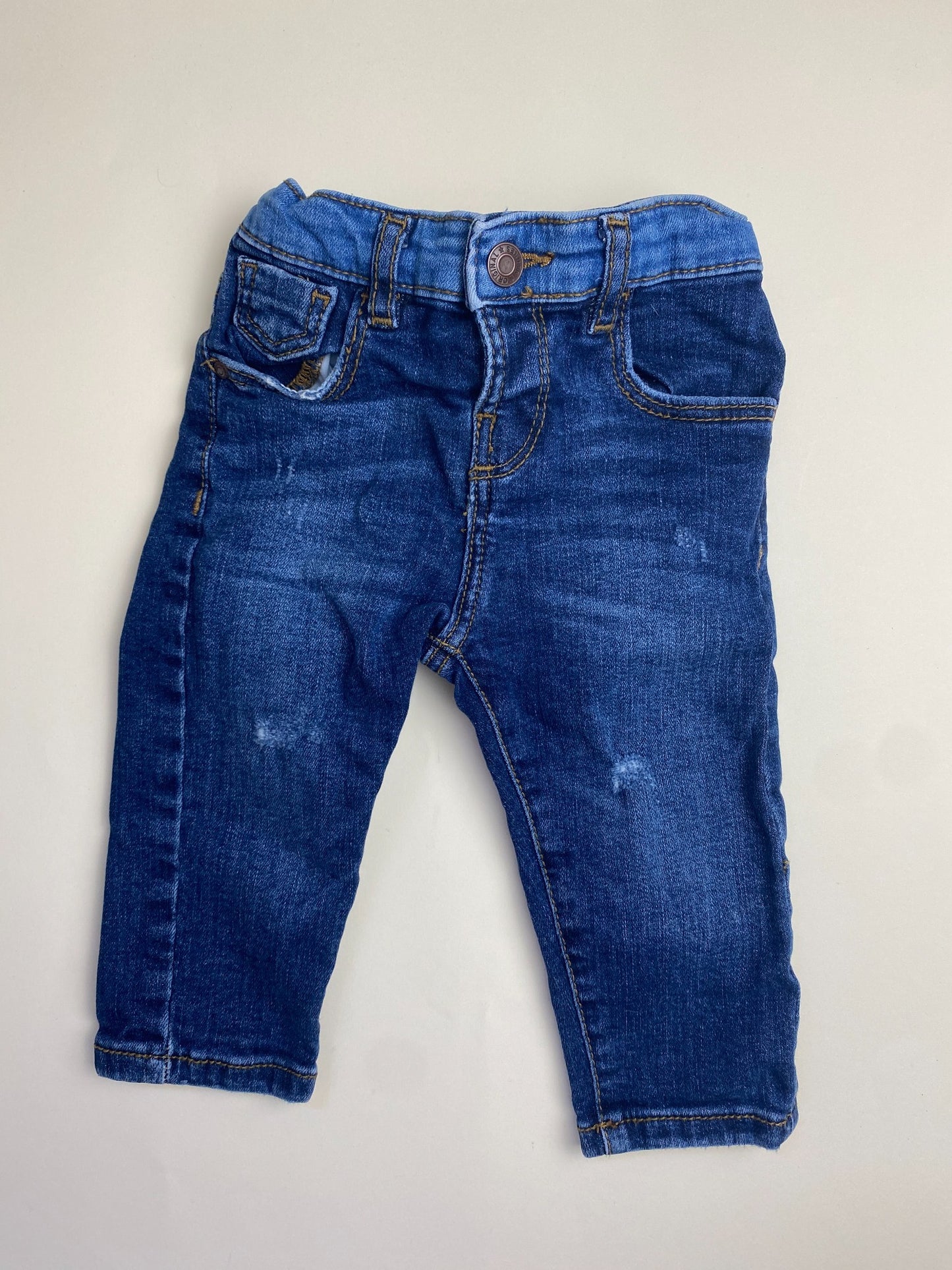 Jeans in denim blu per neonato