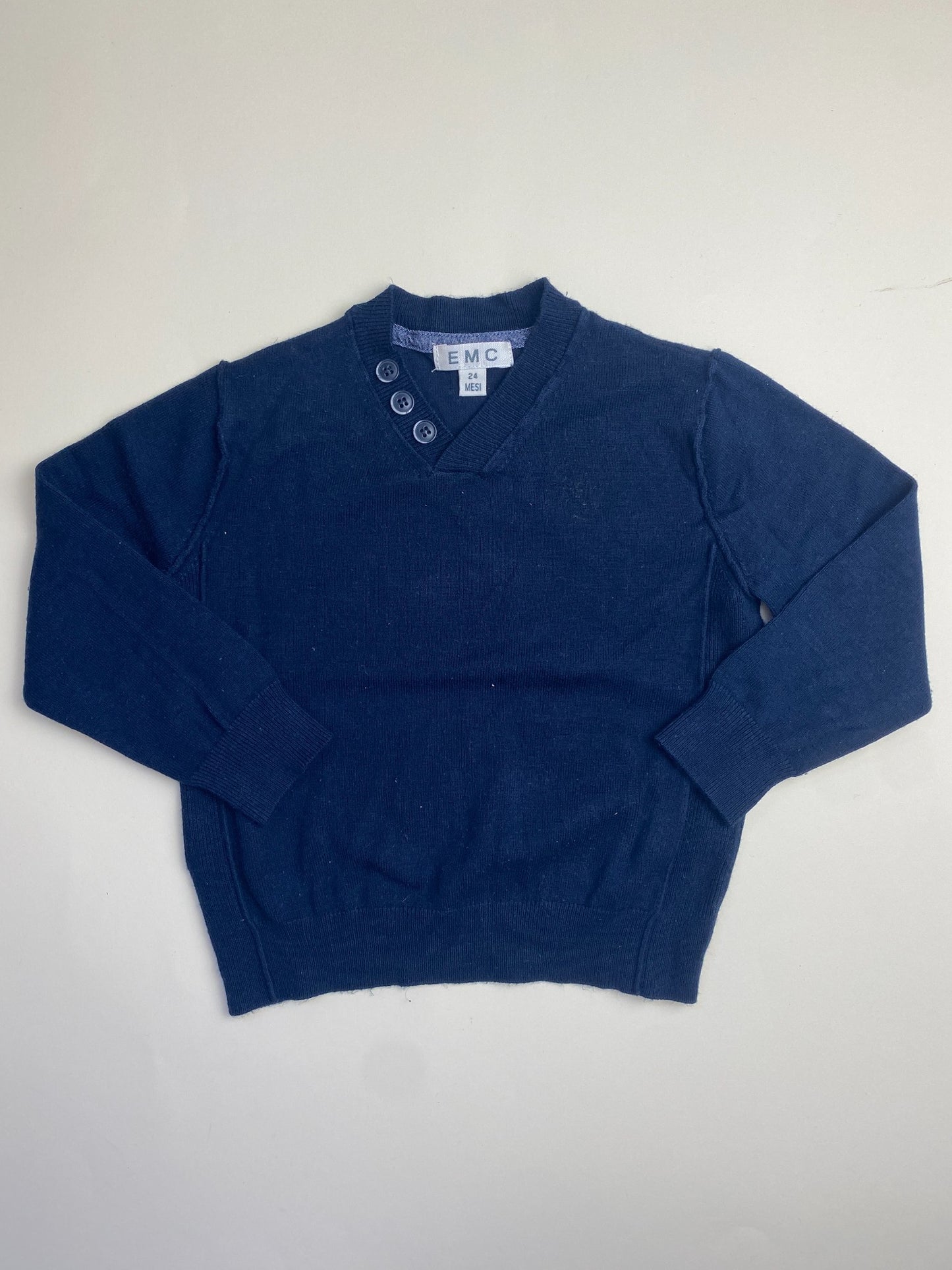 Maglione Bambino Blu Navy con Bottoni