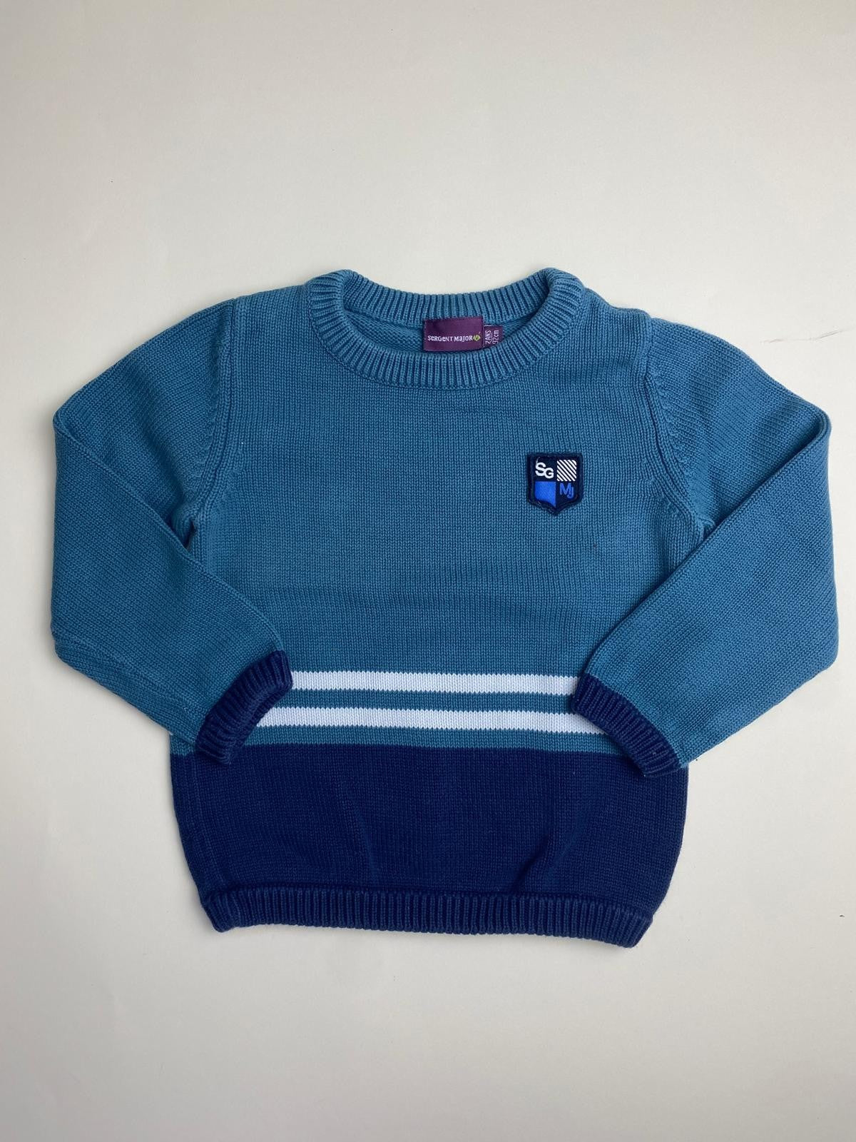 Maglione per bambino a blocchi di colore blu