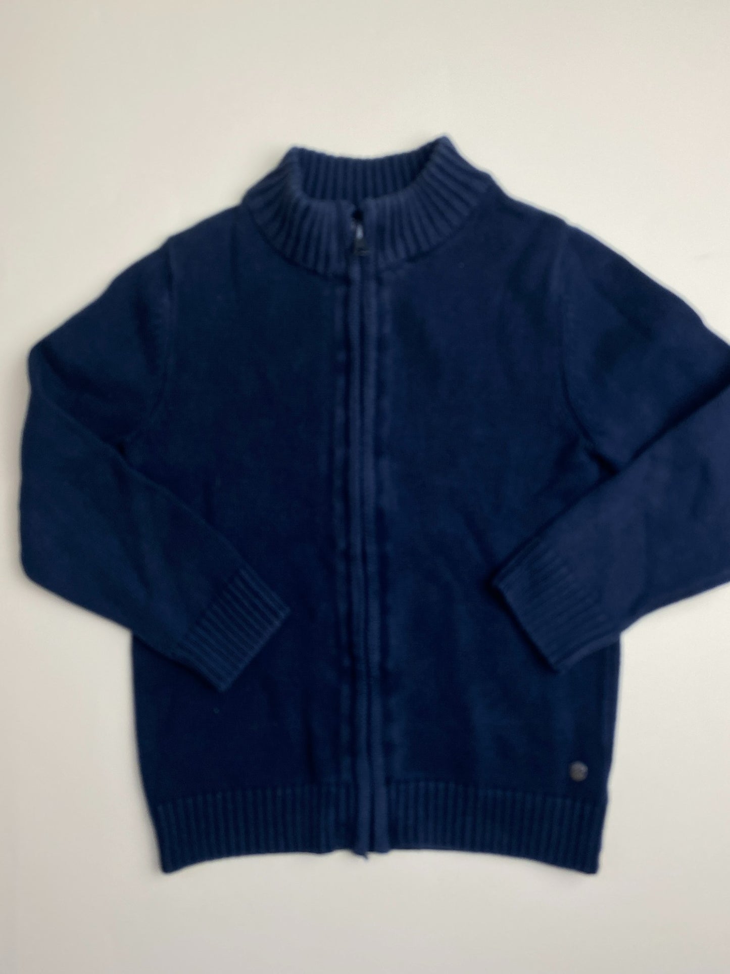 Cardigan in maglia con zip blu navy