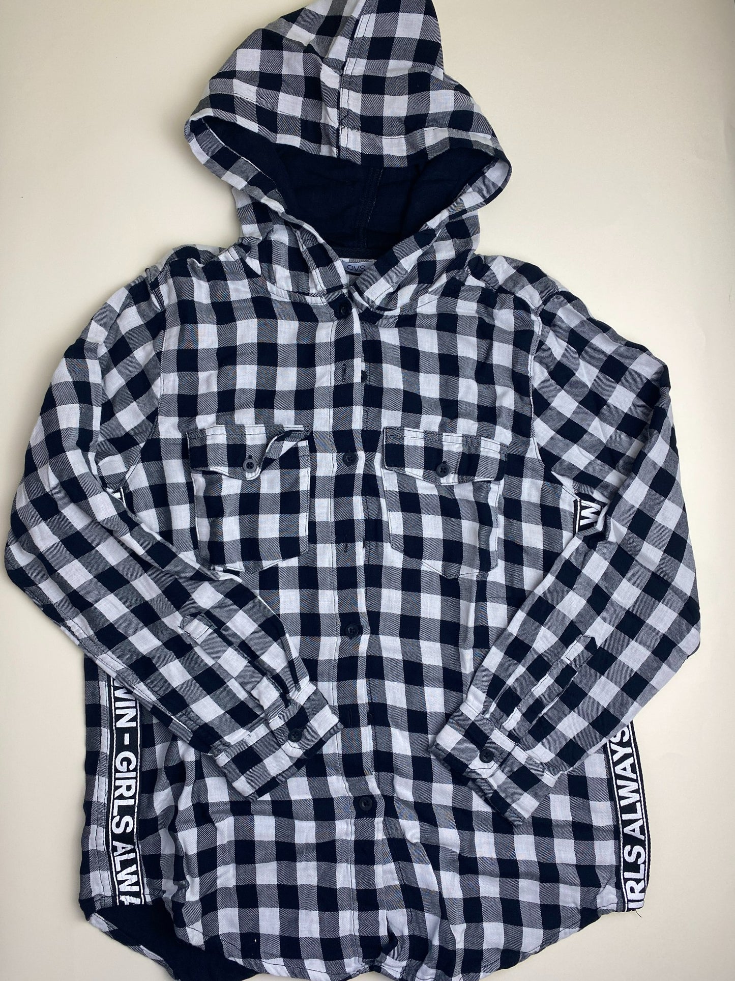 Camicia a quadri con cappuccio