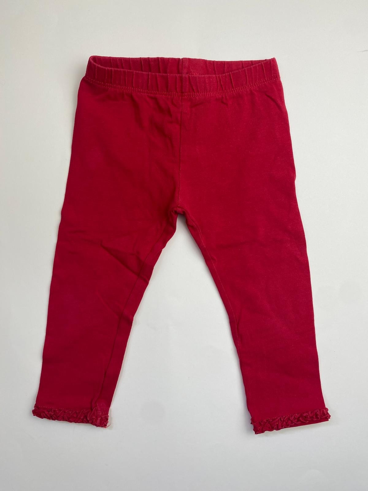 Leggings rossi con volant per bambina