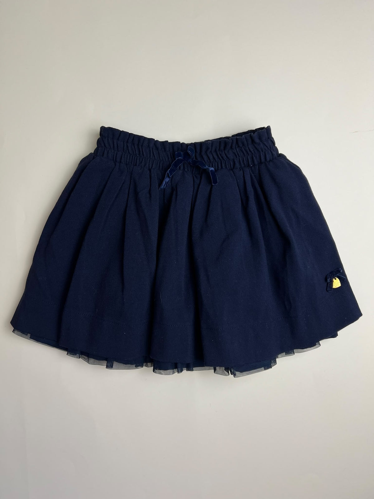 Gonna Bambina Blu Navy con Fiocco e Campanella