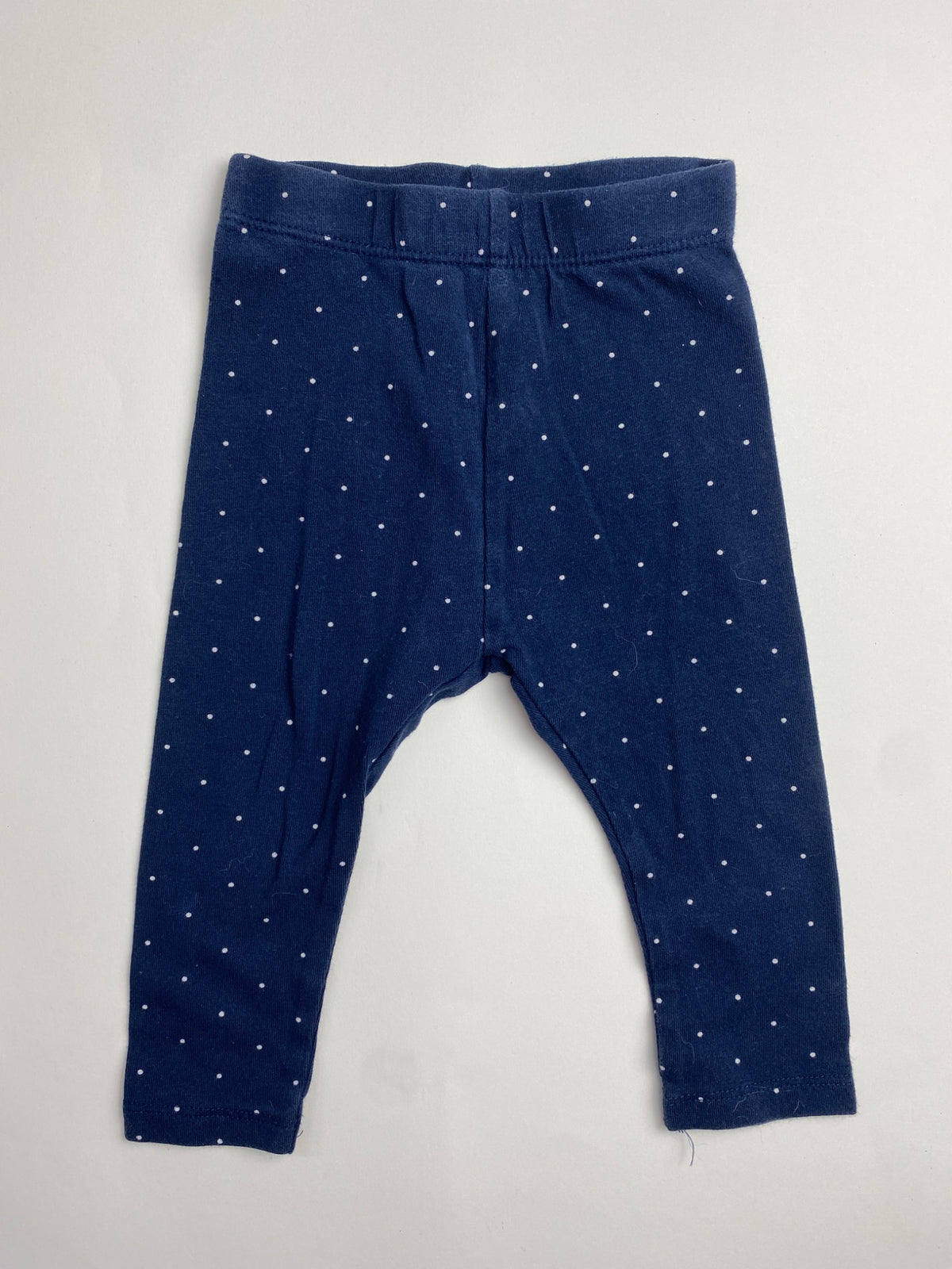 Leggings Bambina Blu Scuro a Pois Bianchi