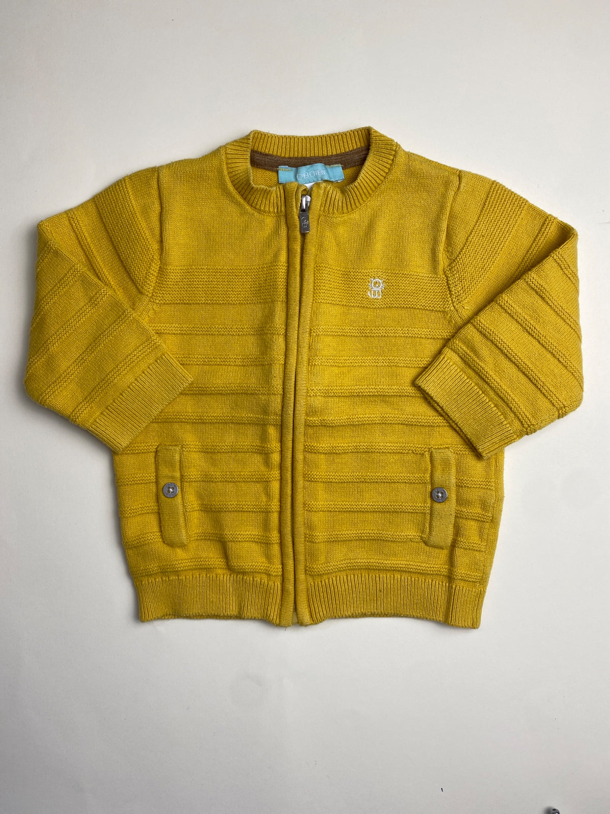 Cardigan Giallo Senape con Zip