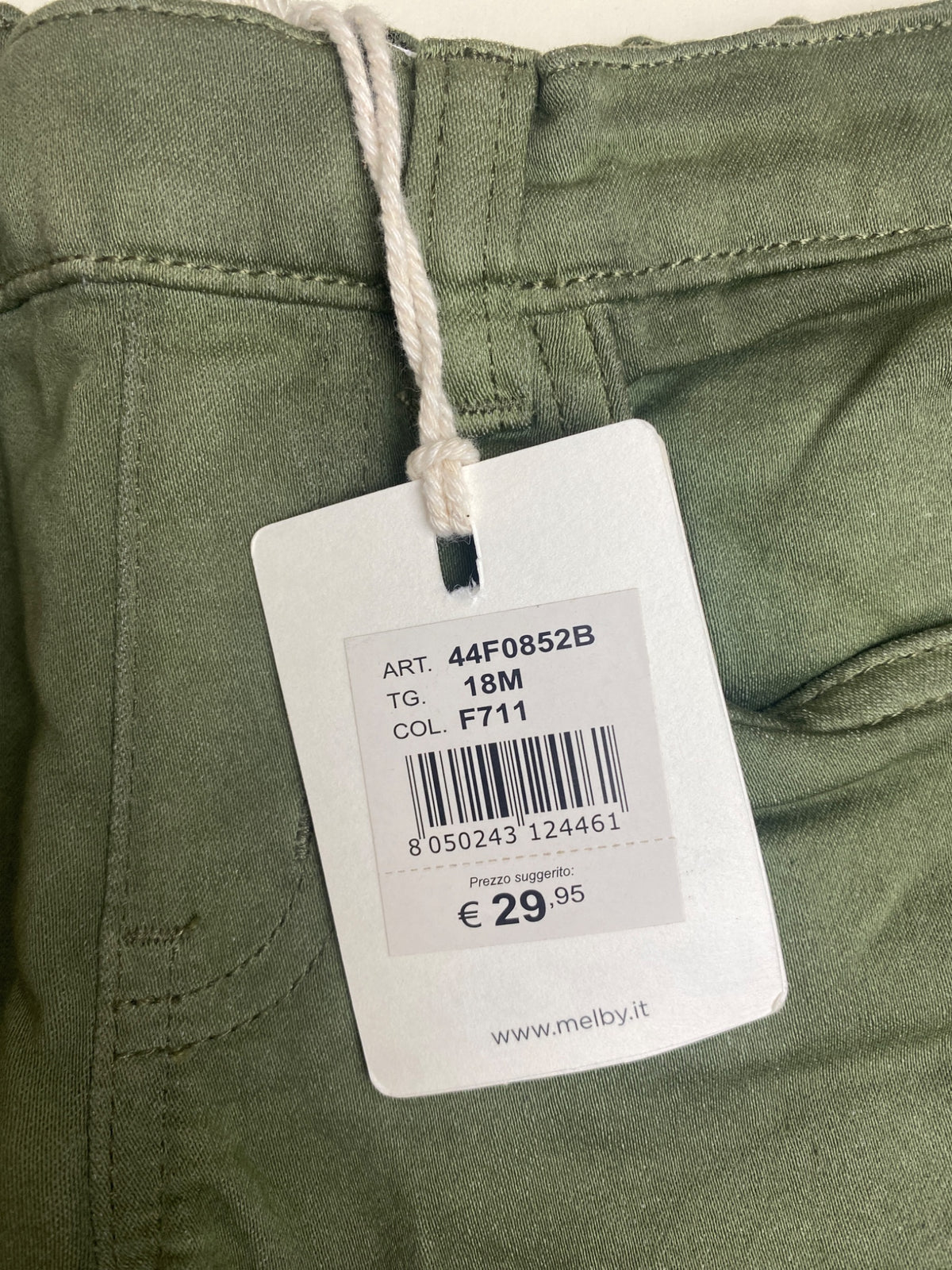 Pantaloni cargo verdi in caldo cotone