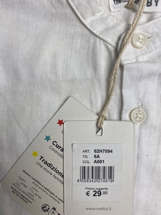 Camicia bianca collo alla Coreana - micro difetto sotto collo
