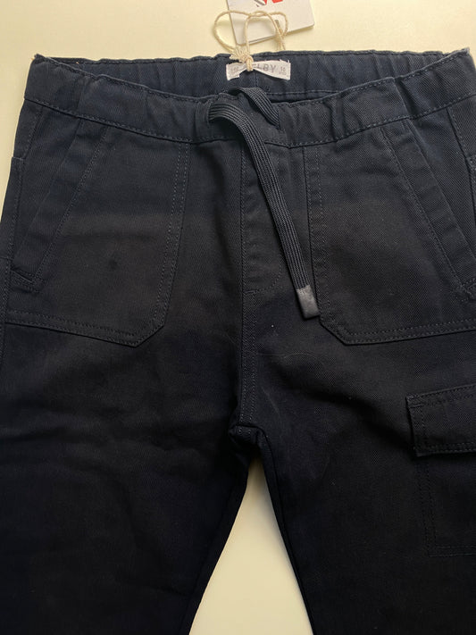 Pantaloni cargo in twill di cotone blu - scolorito sul davanti