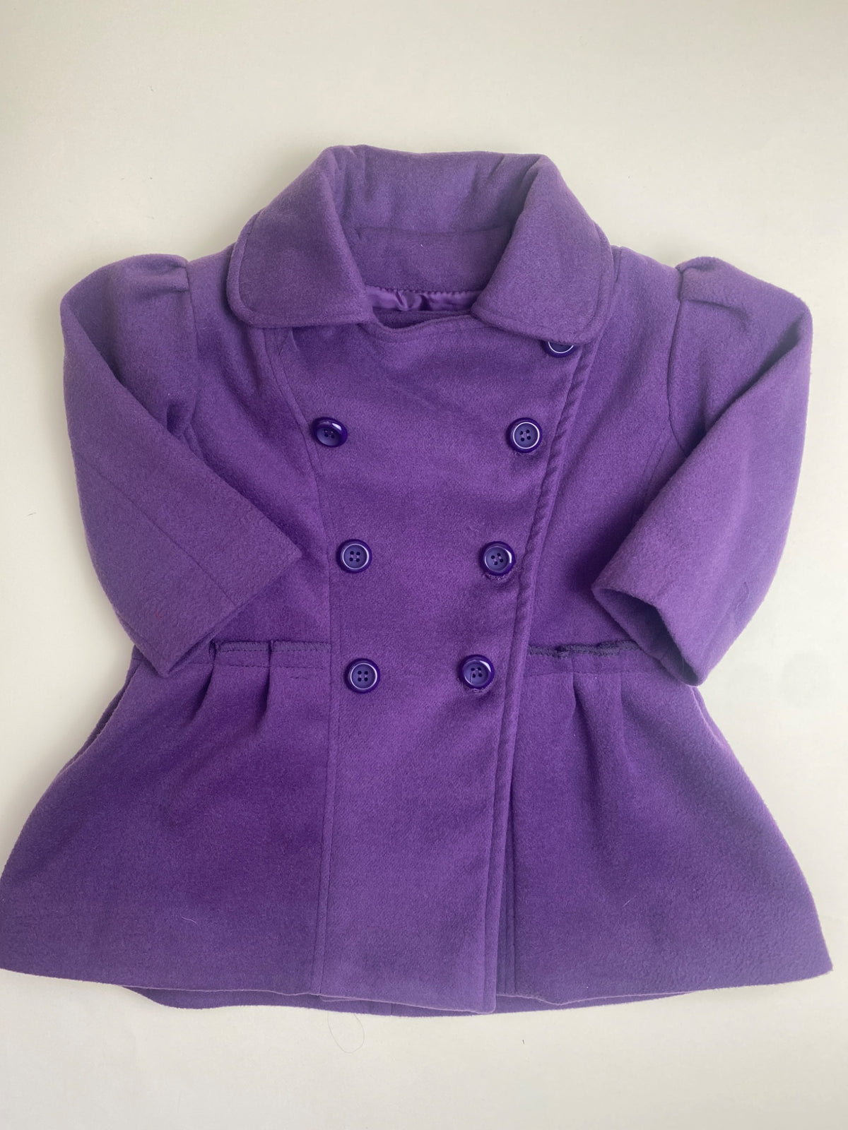 Cappotto doppiopetto viola per bambina