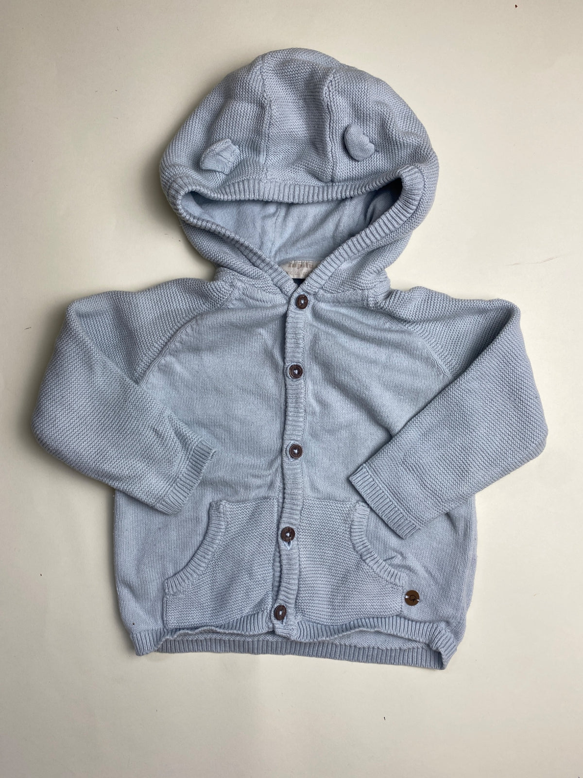 Cardigan neonato con cappuccio e orecchie