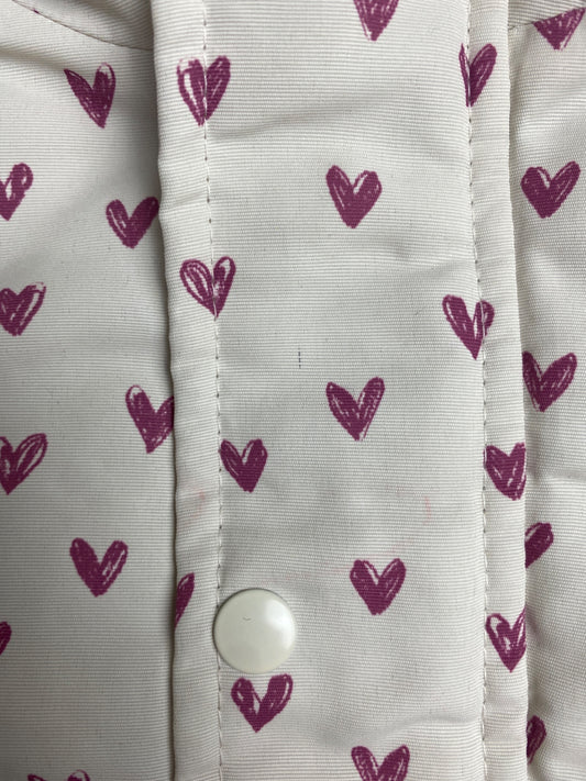 Parka Imbottito Bambina con Cappuccio e Fantasia a Cuori