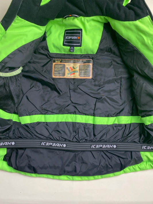 Giacca da sci verde fluorescente con cappuccio - macchie sul davanti