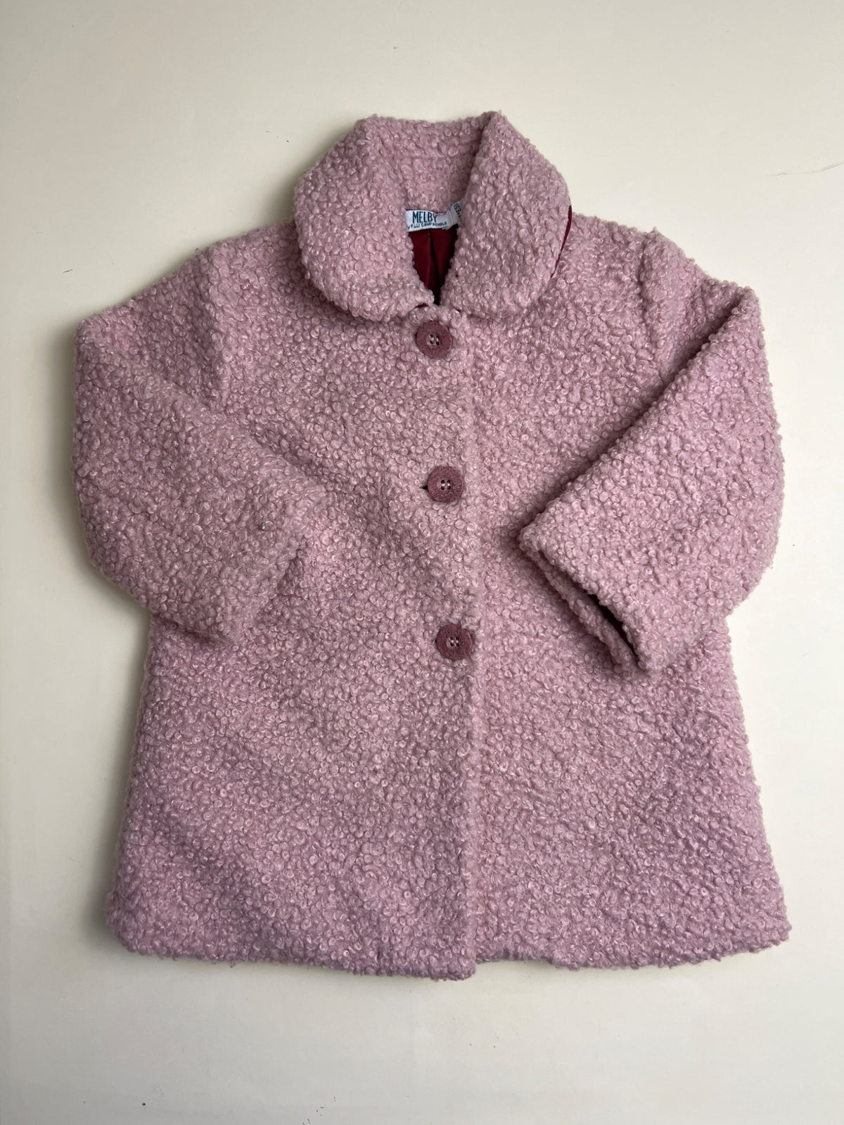 Cappotto Bouclé Rosa Melby per Bambina