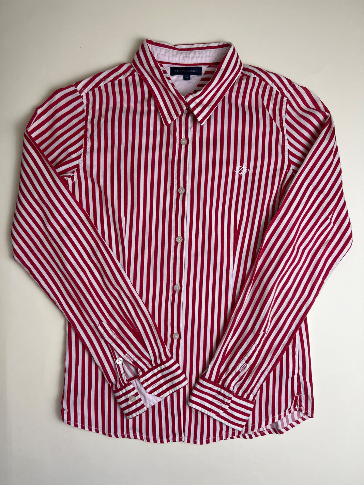 Camicia a righe rosse e bianche Tommy Hilfiger