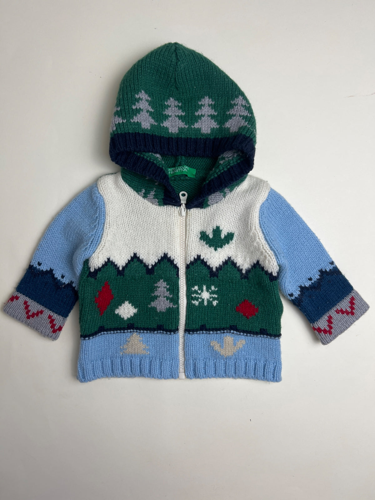 Cardigan con Cappuccio per Bambino United Colors of Benetton, Fantasia Invernale