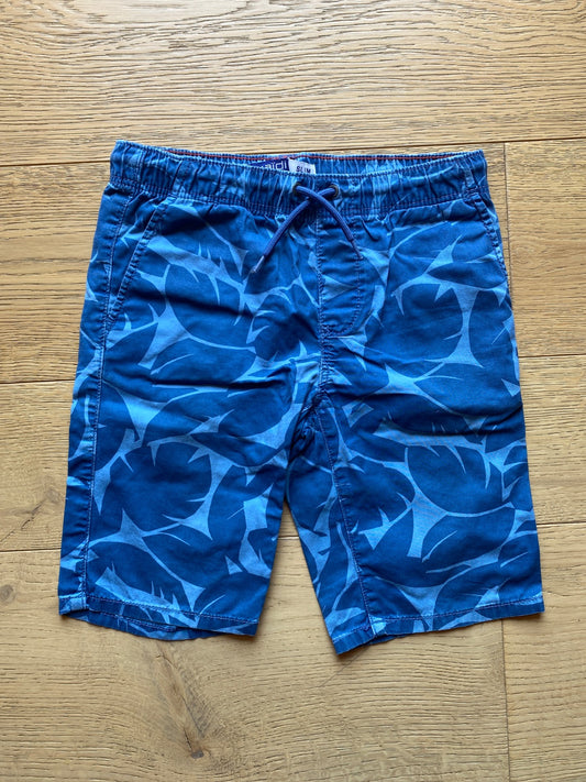 Pantaloncini Bambino Blu con Stampa Foglie Tropicali