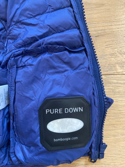 Piumino leggero blu con cappuccio per neonato/bambino