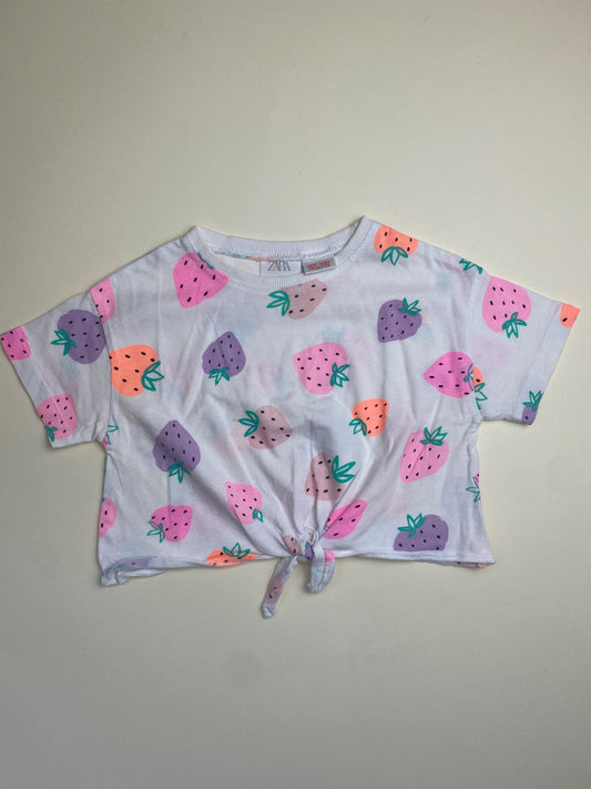 T-shirt Bambina Zara con Stampa Fragole Colorate