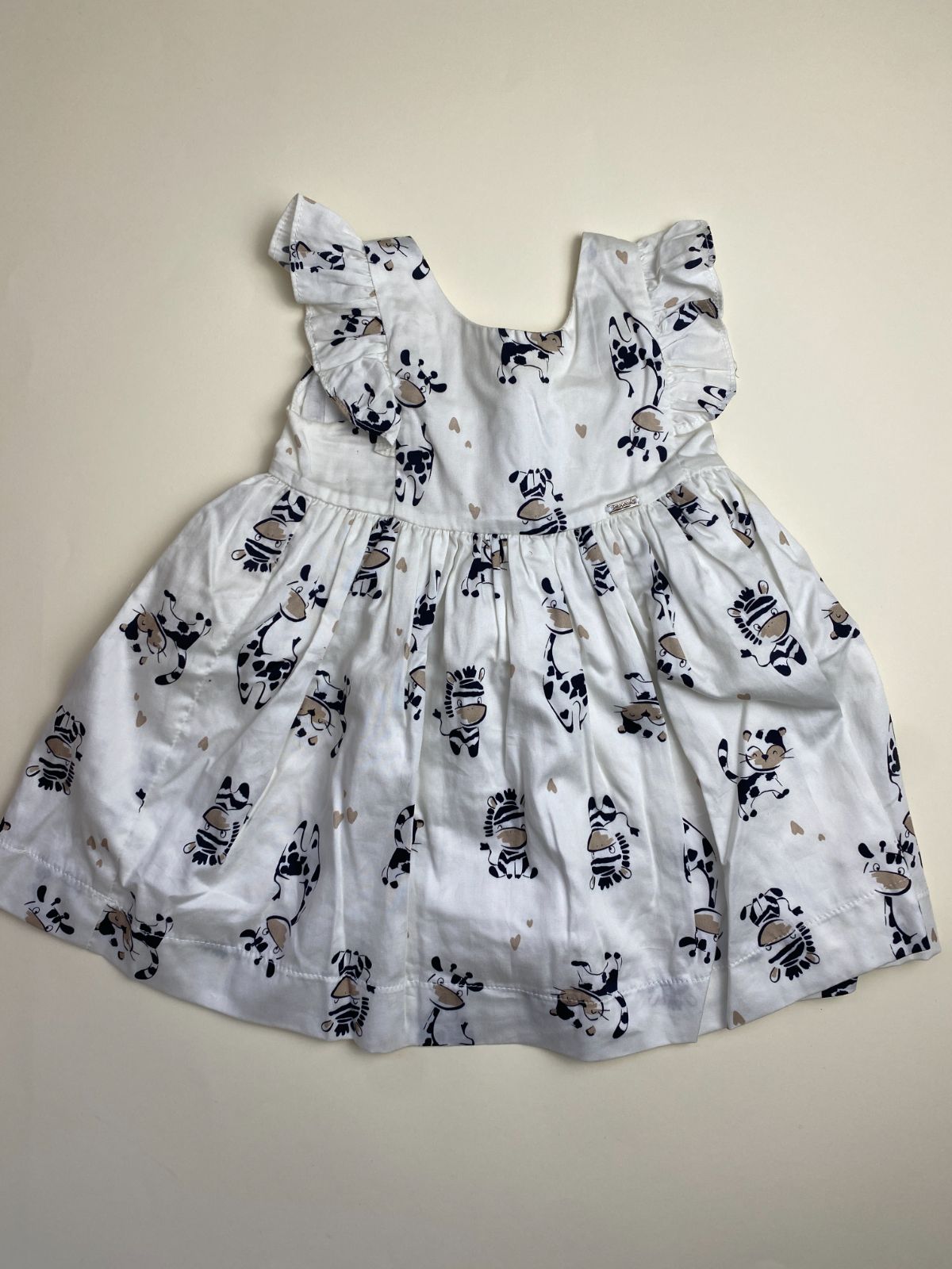 Vestito neonata bianco con stampa animali