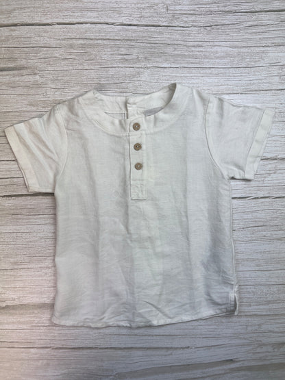 Camicia manica corta, collo Coreana Bottoni Legno
