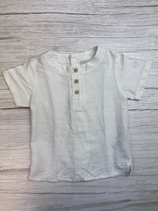 Camicia manica corta, collo Coreana Bottoni Legno